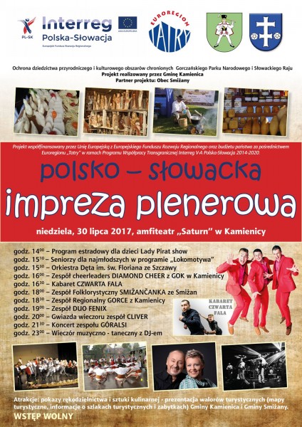 Plenerowa impreza polsko-słowacka w Kamienicy - 30 lipca 2017 r.
