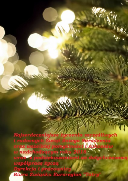 Życzenia Bożonarodzeniowe Związku Euroregion "Tatry"