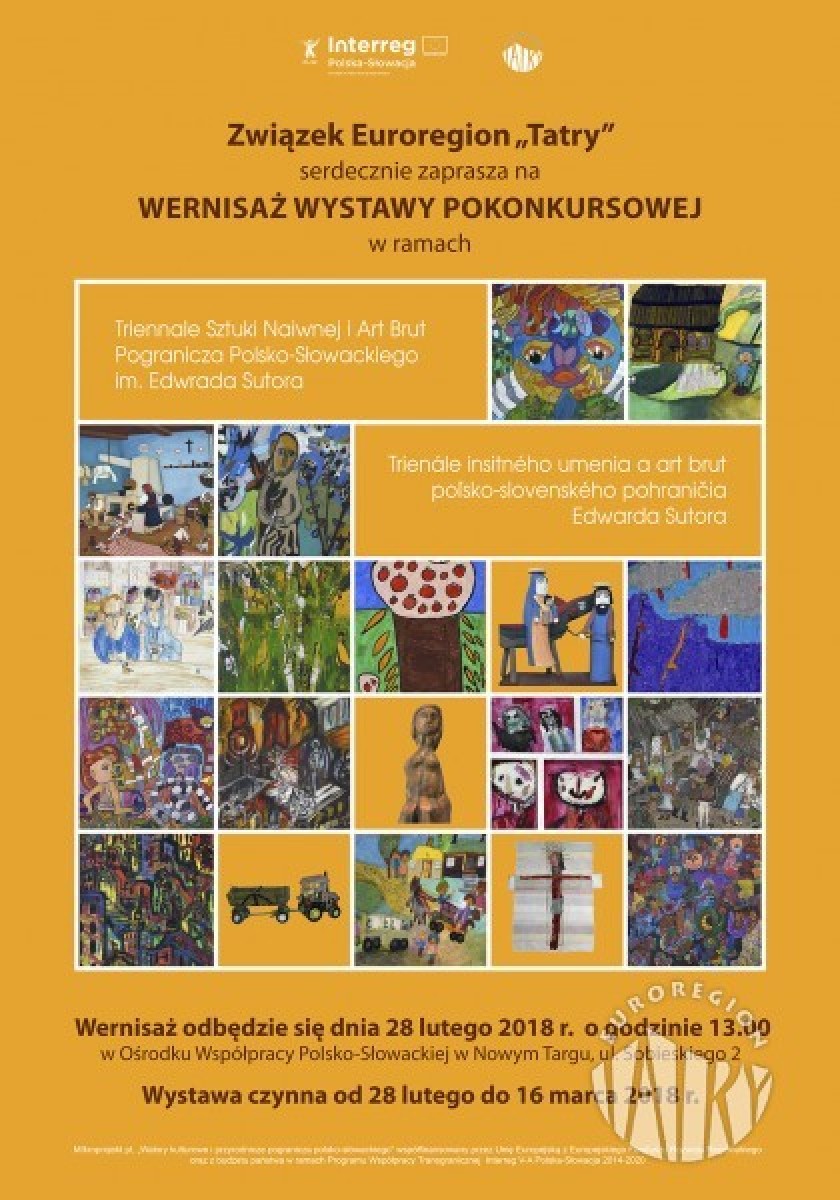 Wernisaż wystawy pokonkursowej w ramach Triennale Sztuki Naiwnej i Art Brut Pogranicza Polsko-Słowackiego im. Edwarda Sutora